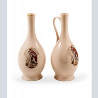 Pair of Pink Jugs Decorated with Vera Mukhina’s Sculpture at VSKhV