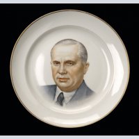 Decorative Plate with a Portrait of Nikita Khrushchev