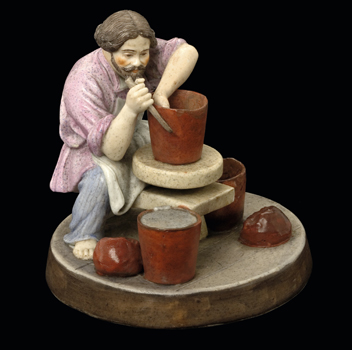 Peasant Ceramicist Throwing a Pot