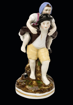 Little Boy Carrying a Little Girl on His Back